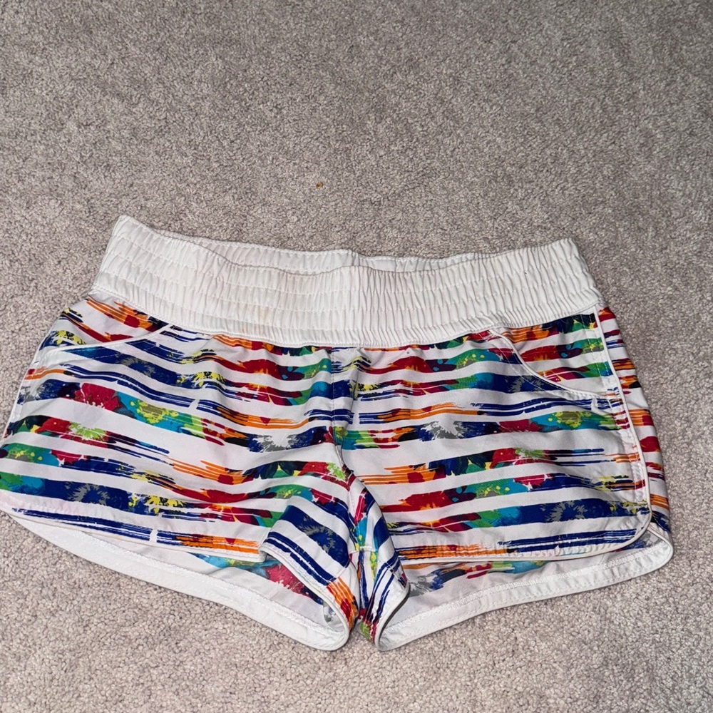 Xhilaration Multicolor Striped Athletic Swim Shorts
